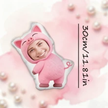 Personalized Face Pillow, Sports Car, Customized Body Pillow, Unique And Fun. Suitable For Father's Day, Mother's Day, Halloween, Christmas, Christmas Eve, Valentine's Day, Birthday, Personalized Day, Veteran's Day, Thanksgiving, Easter, April Fool's Day, Carnival, Ramadan, Eid Al-Fitr, Eid Al-Adha, National Day, And Other Occasions. - Pink Pig - View 17