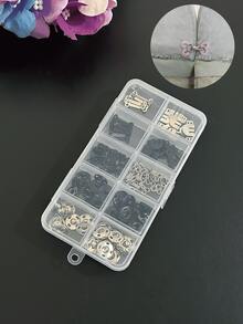 50件套缝纫钩眼扣套装，3种款式裙子钩眼扣配件包，金色扣件，适用于裙子、胸罩、裤子、连衣裙、缝纫、DIY工艺品铆钉套装 - 暗扣盒裝 - 查看 4