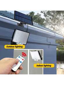 1pc Solar Outdoor Light With Dual Sensors, 106 LED Lights, 3 Lighting Modes, Solar Flood Light With Remote Control, Suitable For Yard, Garden, Garage, Patio, Alley, Outdoor, Wall From Dusk To Dawn - Multicolor - View 8