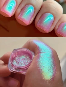 Y2K French Manicure Nail Art, Holiday Gift For Mom, Ladies & Girls, Party Nails, Holiday Nails, French Manicure, Premium Color Palette, High-Quality Pigments, Smooth Application, Artificial Nails, Nail Art Supplies For Women And Girls, Home Nail Art 0.5g - 彩色 - 查看 6