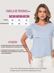 Onlyone - Women's Blouse In Viscose With A Linen Touch, Lace Sleeves, Comfortable, Lightweight, Casual, Elegant, For Work And Everyday Wear. - Màu xanh nhạt - Xem 3