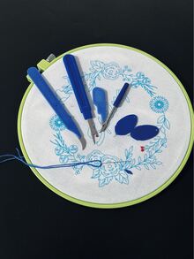 6件套蓝色缝纫拆线器套装，包含线剪、穿线器和剪刀 - 必备DIY缝纫工艺工具，快速拆线，缝纫配件，家居必需品，生日和节日礼物 - 藍色拆線器套裝 - 查看 3