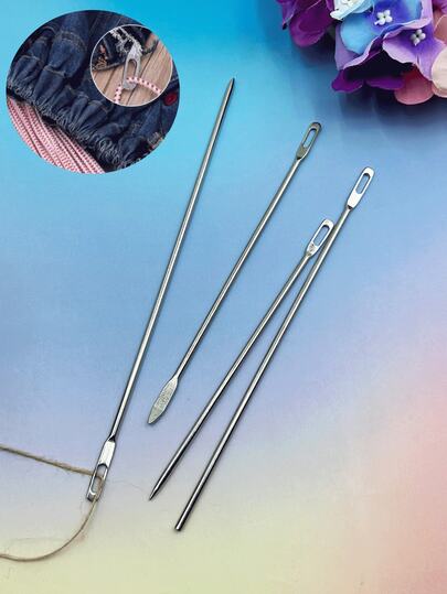 Dụng cụ xỏ chỉ thun chịu lực 4mm, kim có lỗ lớn giúp xỏ chỉ dễ dàng, thích hợp để thay thế dây thun eo, dây rút áo hoodie, dây rút túi, điều chỉnh dây rút đồ dệt gia dụng, sửa chữa quần áo, đồ thủ công DIY và nhiều hơn nữa.