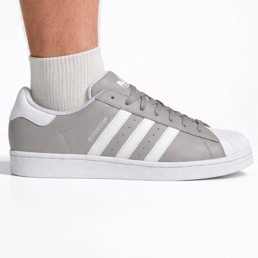 Adidas Originals Men's Solid Grey/White Superstar Sneakers, IH2698 (No Box) - 彩色 - 查看 1
