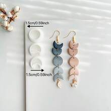 Moon Geometric Pattern Polymer Clay Cutting Mold, Soft Clay Earring Clay Cutting Mold DIY Gift Decor Ceramic Tool, Suitable For Clay Earrings And Ceramic Crafts, High Precision Clay Cutting Mold - White - View 10