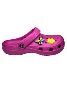 BABUCHE CROCO LEVE CONFORTAVEL ANTIDERRAPANTE COM BOTONS - Rosa chiclete - Visão 1