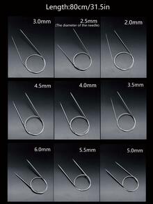 9件套环形针套装，毛衣编织针套装，总长80厘米，不锈钢环形针 - 2.0-6.0毫米，钩针，缝纫工具，适用于毛线工艺和DIY项目 - 環形不銹鋼環形針 - 查看 7