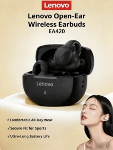 Lenovo 联想EA420开放式无线耳机，蓝牙5.4，夹式设计，IPX5级防水，8小时续航，运动耳机，HiFi音质 - 黑色 - 查看 3