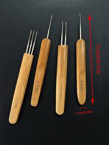 4pcs Braiding Crochet Hooks Set, 0.5mm Single-Ended + 0.75mm Single & Double-Ended - Carbide-tipped Hooks - View 9