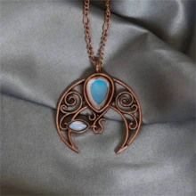 1 chiếc vòng cổ mặt dây chuyền hình trăng khuyết phong cách Bohemian cổ điển đính đá giả, phụ kiện trang sức thời trang cá nhân hóa, quà tặng cho phụ nữ dự tiệc. - Đồng - Xem 4