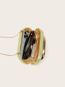 Bolso de Mano de Acrílico Milky Way para Mujer, Bolsos de Noche para Bodas con Diseño Marmoleado, Bolsos de Acrílico para Fiesta, Graduación y Cóctel - Verde pálido - Ver 7