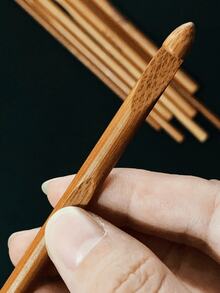 Bamboo Crochet Hook Set, Wool Knitting Bamboo Crochet Hooks, Thick Crochet Hooks For Rug Making - Carbonized Crochet Hook - View 7