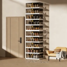 Foldable Plastic Shoe Box Storage Organizer, Blank Box Shipping, 5 Layer / 10 Layer - 5-tier - View 3