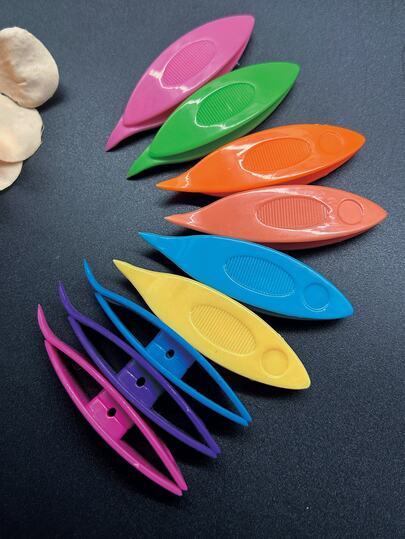 9pcs/Pack Random Color Mini Shuttle Lace Weaving Tool, 65*18*10mm Weaving Shuttle Needle Small Shuttle Weaver