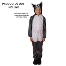 LA CASA ENCANTADA Disfraz Primavera Mapache Unisex Niño - Gris Claro - Ver 4