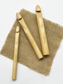 15mm/20mm/25mm Jumbo Crochet Hooks, For Large Item Crochet, Thick Rope Crochet, Chunky Blanket & Rug Crochet, Pet Bed Crochet Tools - Large Round Bamboo White Beads - View 2