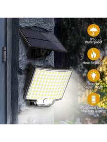 1pc Solar Outdoor Light With Dual Sensors, 106 LED Lights, 3 Lighting Modes, Solar Flood Light With Remote Control, Suitable For Yard, Garden, Garage, Patio, Alley, Outdoor, Wall From Dusk To Dawn - Multicolor - View 5