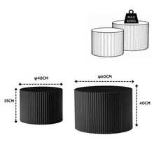 Modern Matte Black Wavy Side Table Set - Set Of Two Nested, Seamless Side Tables 60*40 + 48*35 - Black - View 5