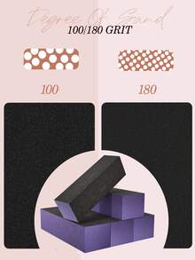 20pcs Nail Buffer Block, Medium/Fine Grit 100/180 Finishing Buffers For Acrylic Nails Gel Polish Nails, 3 Way Professional Pedicure Manicure Buffer Kits - Multicolor - View 4