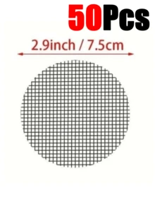 100/50/10pcs Plant Pot Bottom Grid Mat, Round Drainage Hole Screen To Prevent Soil Loss, Sealing Mesh For Plant Drainage, For Bonsai And Flower Pot Gardening - Black - View 11