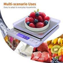Precision Weight Scale Grams And Ounces For Jewelry, Small Digital Kitchen Scale For Baking, Portable Battery Operated Scale With Plastic Tray & Shell, For Herbs, Food Cooking, Weighing Scales For Measuring, Sourdough Bread, Tracking Intake - Multicolor - View 5