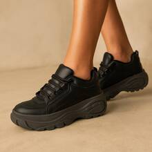 Women's Platform Sneakers Buffalo Chunky Style For Street And Casual Looks Elegant Casual Lace-Up Party Office - 黑色 - 查看 3