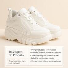 Women's Platform Sneakers Buffalo Chunky Style For Street And Casual Looks Elegant Casual Lace-Up Party Office - 白色 - 查看 4