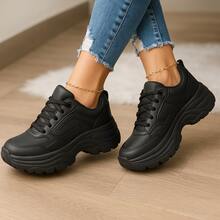 Women's Platform Sneakers Buffalo Chunky Style For Street And Casual Looks Elegant Casual Lace-Up Party Office - 黑色 - 查看 5