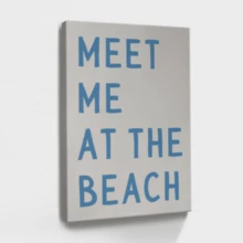 1pc Meet Me At The Beach Wall Art, Minimalist Motivational Framed Wall Art, Wrapped Canvas Poster Vintage Prints, Meet Me At The Beach - Minimalist, Minimalist, Modern, Clean Style, Birthday Party Decor, Decorative Wall Art For Living Room Bedroom Office, Hanging Hardware Included - Wrapped Framed Canvas, Vertical - Framed Canvas - View 1