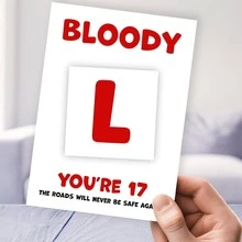 1pc 17th Birthday Card 17 Year Old Girl Or Boy - Bloody L - Funny Learner Driver Gifts For Teens, Boys, Girls, Sons, Daughters, Brothers, Sisters, Nephews, Nieces - View 6