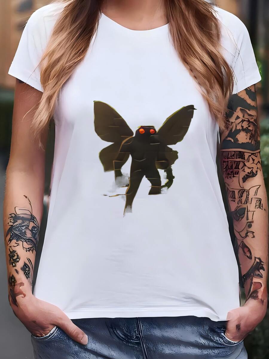 Puzzle De Mothman| Escena Del Bosque Criptico| Jigsaw Regalo Para Adultos Camiseta - Blanco - Ver 1