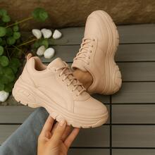 Women's Platform Sneakers Buffalo Chunky Style For Street And Casual Looks Elegant Casual Lace-Up Party Office - Nude - 查看 2