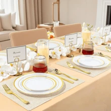 12/6/1 套经典条纹葡萄酒杯，12盎司透明鸡尾酒杯，可重复使用，适用于香槟、甜点、宴会、婚礼、派对 - 查看 4