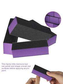 20pcs Nail Buffer Block, Medium/Fine Grit 100/180 Finishing Buffers For Acrylic Nails Gel Polish Nails, 3 Way Professional Pedicure Manicure Buffer Kits - Multicolor - View 8