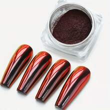 Bột đổi màu móng tay 0.5g/hộp, bột màu chuyển từ cam sang đỏ rực, bột móng tay hiệu ứng gương, phụ kiện DIY cho tiệm nail. - Nhiều màu - Xem 2