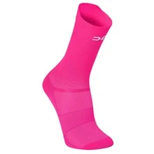 Adult Polyamide Running Socks With 3D Cuff, Breathable, Thermal Comfort, High Performance - Pink Fluor - View 1