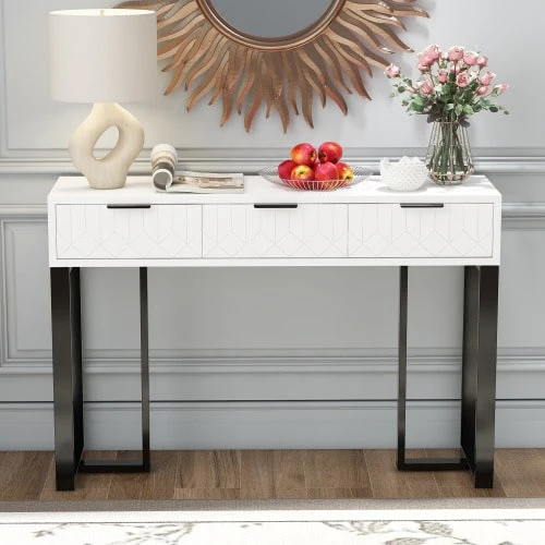 Sofa & Console Tables - White - View 1