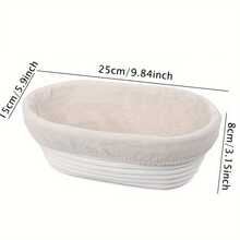 Versatile And Modern Rattan Bread Proofing Basket - Perfect For Sourdough And Artisan Breads, Food , Sturdy, Easy To Clean, Includes Liner Cloth - Multicolor - View 8