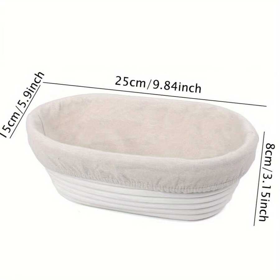 多功能现代藤编面包发酵篮 - 非常适合制作酸面包和手工面包，坚固耐用，易于清洁，附赠内衬布 - 彩色 - 查看 1