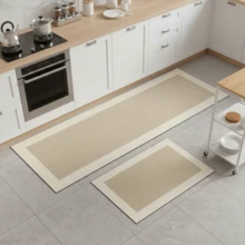 1 pieza Juego de alfombra de cocina a rayas minimalista, de material de diatomita absorbente y antideslizante, adecuado para encimera de cocina, lado del fregadero, entrada, lavandería, mesita de noche, felpudo, alfombra pequeña, felpudo de bienvenida, alfombra de cocina, alfombra de cocina, alfombra de cocina, felpudo, alfombra pequeña, alfombra, alfombra de pasillo, alfombra, alfombra de área, alfombra de exterior, decoración del hogar, alfombra de dormitorio, alfombra lavable - Multicolor - Ver 5