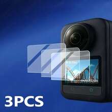 3pcs Osmo360 High Definition Curved Tempered Glass Screen Protector, 9H Hardness, Scratch-Resistant - View 1