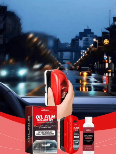 Homonth 1 יחידות מנקה זכוכית לרכב, מנקה זכוכית לחידוש שמשות לרכב ומסיר שומנים, יכול לחסום נזקי UV ולהגן על עיצוב הפנים. עמיד ביעילות בפני אבק ושומר על ניקיון הזכוכית. אידוי מהיר, מפחית כתמי מים, שומר על ברק פני השטח, מונע אדים בזכוכית, מברשת ניקוי זכוכית, שמשה קדמית שקופה יותר