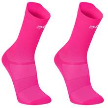 Adult Polyamide Running Socks With 3D Cuff, Breathable, Thermal Comfort, High Performance, Spinning, Cycling - 2 Pairs Pink - View 11
