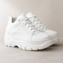 Women's Platform Sneakers Buffalo Chunky Style For Street And Casual Looks Elegant Casual Lace-Up Party Office - 白色 - 查看 6
