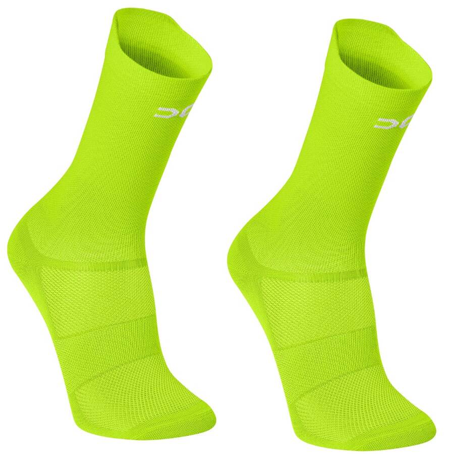 Adult Polyamide Running Socks With 3D Cuff, Breathable, Thermal Comfort, High Performance, Spinning, Cycling - 2 Pairs Yellow - View 1