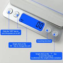 Precision Weight Scale Grams And Ounces For Jewelry, Small Digital Kitchen Scale For Baking, Portable Battery Operated Scale With Plastic Tray & Shell, For Herbs, Food Cooking, Weighing Scales For Measuring, Sourdough Bread, Tracking Intake - Multicolor - View 4