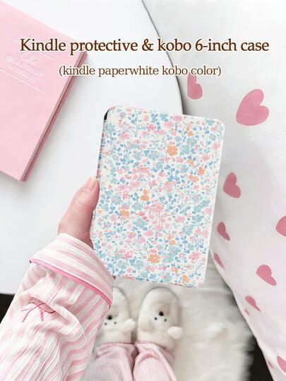 1个花卉图案Kindle保护套，全方位保护，防摔防尘，采用柔软TPU材质，边角气垫减震，适用于2021年发布的第11代Kindle Paperwhite、2022年发布的第11代Kindle以及2024年发布的第11代Kindle（6英寸），完美贴合，保护您的阅读设备。