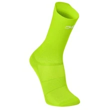 Adult Polyamide Running Socks With 3D Cuff, Breathable, Thermal Comfort, High Performance - Fluorescent Yellow - View 1