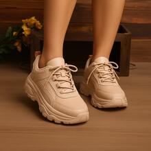Women's Platform Sneakers Buffalo Chunky Style For Street And Casual Looks Elegant Casual Lace-Up Party Office - Nude - 查看 4