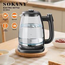 SOKANY 09034 1.8L Electric Kettle, 1800W Fast Boiling, 360° Rotatable Base, Auto Shut-Off, Simple Operation, Metal Rim, Ergonomic Handle, Easy Cleaning, Suitable For Tea And Coffee - EU E Type Plug(220-240V) - View 1